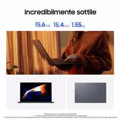 Samsung Galaxy Book4 Laptop, Intel® Core™ i5-1335U, 16 GB RAM, 512 GB SSD, 15.6" Win11 Home, Gray - Vista aggiuntiva 4