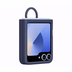 Samsung Galaxy Z Flip6 Silicone Case with Ring Navy Blu - Vista aggiuntiva 4