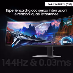 Samsung S49DG910SU 49" Dual QHD OLED Argento - Vista aggiuntiva 4