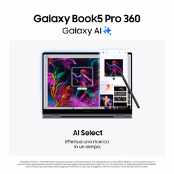 Samsung Galaxy Book Galaxy Book5 Pro 360 Intel Core Ultra 7 256V 16" Touch WQXGA+ 16 GB 512 GB SSD Win11 Home Grigio - Vista aggiuntiva 4