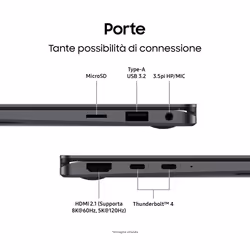Samsung Galaxy Book Galaxy Book5 Pro 360 Intel Core Ultra 7 256V 16" Touch WQXGA+ 16 GB 512 GB SSD Win11 Home Grigio - Vista aggiuntiva 8