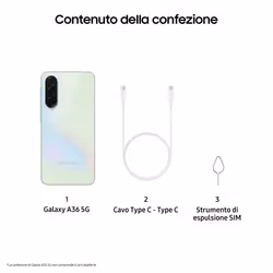 Samsung Galaxy A36 5G, con Funzioni intelligenti, Display Super AMOLED 6.7”, 8 GB RAM, 256GB, Camera 50MP, Batteria 5., IP67, Awesome Lime - Vista aggiuntiva 8