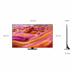Samsung Neo QLED AI TV 65" QE65QN90FATXZT 4K Mini LED, Processore NQ4 AI Gen3, 4K AI Upscaling Pro, Motion Xcelerator 165Hz, Neo Quantum HDR+, Dolby Atmos & OTS+, NeoSlim Design, Vision AI Smart TV, 2025 - Vista aggiuntiva 4