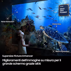 Samsung Neo QLED AI TV 98" QE98QN90FATXZT 4K Mini LED, Processore NQ4 AI Gen3, 4K AI Upscaling Pro, Motion Xcelerator 165Hz, Neo Quantum HDR+, Dolby Atmos & OTS+, NeoSlim Design, Vision AI Smart TV, 2025 - Vista aggiuntiva 8