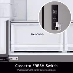 LG GMM41MSBEM Frigorifero Multidoor Slim, Classe E, 474L, Total No Frost, Cassetto Fresh Switch, Silver - Vista aggiuntiva 4
