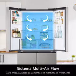 LG GMM41MSBEM Frigorifero Multidoor Slim, Classe E, 474L, Total No Frost, Cassetto Fresh Switch, Silver - Vista aggiuntiva 6