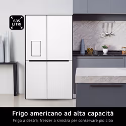 LG GSLC40PYPE Frigo Syde-by-Side, Classe E, 638L, Porte piatte, Dispenser con allaccio, Linear Cooling, Prime Silver - Vista aggiuntiva 4