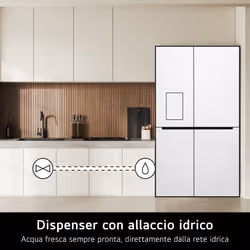 LG GSLC40PYPE Frigo Syde-by-Side, Classe E, 638L, Porte piatte, Dispenser con allaccio, Linear Cooling, Prime Silver - Vista aggiuntiva 6