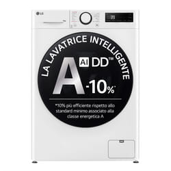 LG F4WR6010AGW Lavatrice 10kg AI DD, Serie R5, Classe A-10%, 1400 giri, TurboWash 360, Lavaggio a vapore, White