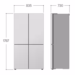 LG InstaView GMV860EPDE Frigorifero Multidoor Slim, Classe E, 530L, Wi-Fi, Linear Cooling, Essence Matte Black - Vista aggiuntiva 8