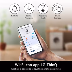 LG F4NX1008NWK Lavatrice smart 8kg, Classe A, 1400 giri, 6 Motion, Allergy Care, Bianca - Vista aggiuntiva 6