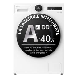 LG F4X7009TWB Lavatrice 9kg AI DD™ Serie X7, Classe A-40%, 1400 giri, Display Easy Circle, Wi-Fi, AI Wash, TurboWash