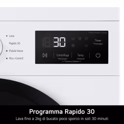 LG F4NA1009NWK Lavatrice 9kg, Classe A, 1400 giri, Programma igiene con vapore, Top rimovibile, White - Vista aggiuntiva 4