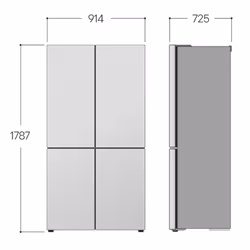LG InstaView GMV960MBDE Frigorifero Multidoor, Classe E, 666L, Wi-Fi, Selettore umidità, Total No frost, Metal Sorbet - Vista aggiuntiva 8