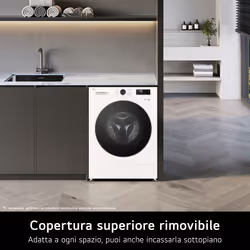 LG W4NX1085NWB Lavasciuga 8/5kg Serie X1, Classe A/E, 6 Motion Direct Drive, Wi-Fi, 1400 giri, Allergy Care, Bianca - Vista aggiuntiva 6