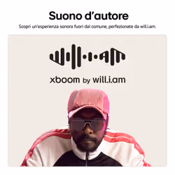 LG xboom Stage301 by will.i.am, Party Speaker 120W, Doppia barra luminosa, 12 ore di autonomia, Funzione Karaoke e DJ