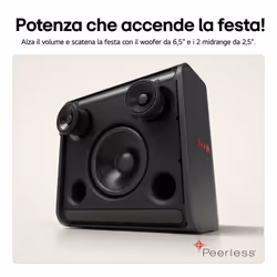 LG xboom Stage301 by will.i.am, Party Speaker 120W, Doppia barra luminosa, 12 ore di autonomia, Funzione Karaoke e DJ