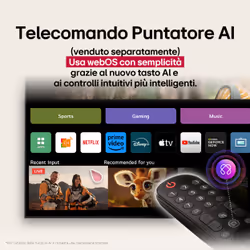 LG UHD AI 43UA73006LA TV Serie UA73 43'' 4K, α7 Gen8, HDR10, 20W, 3 HDMI con Game Optimizer, Smart TV WebOS 25 - Vista aggiuntiva 5