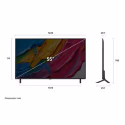 LG QNED AI 55QNED80A6A TV Serie QNED80 55'' 4K, α7 Gen8, HDR10, 20W, 3 HDMI con Game Optimizer, Smart TV WebOS 25 - Vista aggiuntiva 8