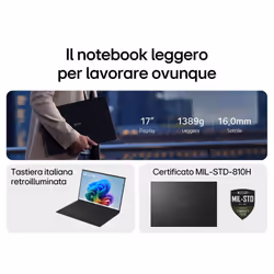 LG Gram AI Notebook 17" - Copilot+ PC - Intel Core Ultra 7 256V 16 GB 512GB - Vista aggiuntiva 4