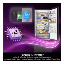 LG GBBSJ20DEP Frigorifero combinato Fit & Max 60 cm | Classe D, 375 L | AI Inverter, Wi-Fi, Door Cooling, Total No Frost | Matte Black - Vista aggiuntiva 5