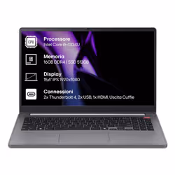 LG Gram 15UB50T-G Intel® Core™ i5 i5-1334U Computer portatile 39,6 cm (15.6") Full HD 16 GB DDR4-SDRAM 512 GB SSD Wi-Fi 6 (802.11ax) Windows 11 Pro Argento - Vista aggiuntiva 2