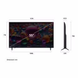 LG UHD AI 55UA74006LB TV webOS Serie UA74 55'' 4K, α7 Gen8, HDR10, 20W, 3 HDMI con Game Optimizer, Smart TV WebOS 2025 - Vista aggiuntiva 6