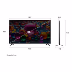 LG UHD AI 86UA74006LB TV webOS Serie UA74 86'' 4K, α7 Gen8, HDR10, 20W, 3 HDMI con Game Optimizer, Smart TV WebOS 2025 - Vista aggiuntiva 7