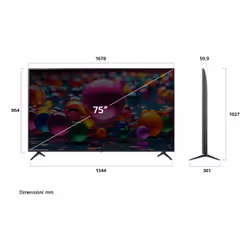 LG UHD AI 75UA74006LB TV webOS Serie UA74 75'' 4K, α7 Gen8, HDR10, 20W, 3 HDMI con Game Optimizer, Smart TV WebOS 2025 - Vista aggiuntiva 7