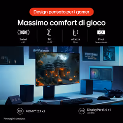LG UltraGear OLED 27GX700A Monitor Gaming 27" QHD 280Hz Tandem OLED - Vista aggiuntiva 7