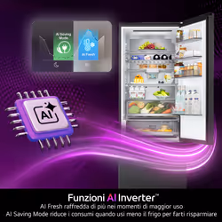 LG GBBSJ20EPY Frigorifero combinato Fit&Max 60cm, Classe E, 375L, AI Inverter, Prime Silver - Vista aggiuntiva 5