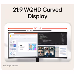 LG 34U601B-B Monitor 34 pollici UWQHD VA 120 Hz 5 ms curvo 21:9 Nero - Vista aggiuntiva 5