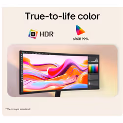 LG 34U601B-B Monitor 34 pollici UWQHD VA 120 Hz 5 ms curvo 21:9 Nero - Vista aggiuntiva 6