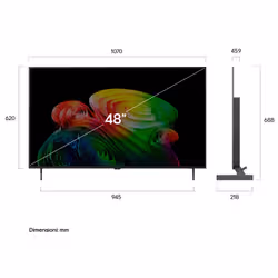 LG OLED AI 48'' Serie B6 OLED48B65LA, 4K, Nero perfetto, Dolby Vision, Processore α8 Gen3, 120Hz, G-Sync, SMART TV 2026 - Vista aggiuntiva 2