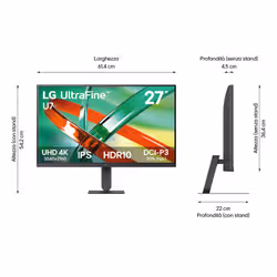LG UltraFine 27U711B Monitor UHD 4K 27" IPS HDR DCI-P3 - Vista aggiuntiva 6