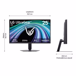 LG UltraGear 25G523B Monitor Gaming Full HD 25" IPS 200Hz 1ms - Vista aggiuntiva 7