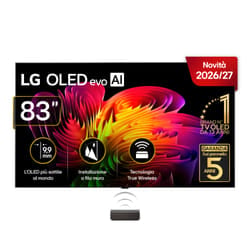 LG OLED evo AI Wallpaper TV 83'' W6 OLED83W69LA, 4K, spessore 9,9mm, True Wireless, Staffe filo muro SMART TV 2026