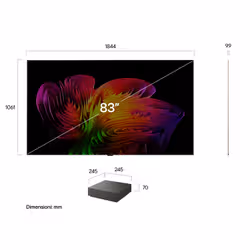 LG OLED evo AI Wallpaper TV 83'' W6 OLED83W69LA, 4K, spessore 9,9mm, True Wireless, Staffe filo muro SMART TV 2026 - Vista aggiuntiva 2