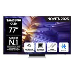 Samsung OLED AI TV 77" QE77S90FAEXZT 4K, Processore NQ4 AI Gen3, 4K AI Upscaling Pro, Schermo antiriflesso, OLED HDR, Dolby Atmos & OTS Lite, Laser Slim Design, Vision AI Smart TV, 2025