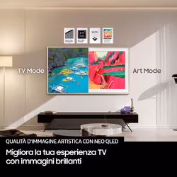Samsung The Frame Pro AI TV 65" QE65LS03FWUXZT 4K, Processore NQ4 AI Gen3, 4K AI Upscaling, Art Mode, Matte Display, Neo Quantum HDR, Dolby Atmos & OTS, Modern Frame Design, Vision AI Smart TV, 2025 - Vista aggiuntiva 8