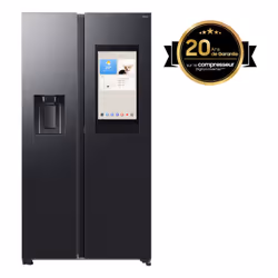 Samsung Series 9 Frigorifero Side By Side Family Hub 614L RS90F66BEFEF, Libera installazione, Porta americana, Nero, 2 porta/ ...