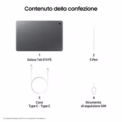 Samsung Galaxy Tab S10 FE, Android Tablet, Display 10.9" LCD, Wifi, RAM 8GB, 128GB, 8.000 mAh, S Pen, Android 15, IP68, Gray - Vista aggiuntiva 7