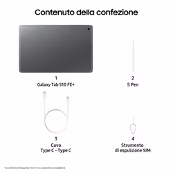 Samsung Galaxy Tab S10 FE+, Android Tablet, Display 13.1" LCD, Wifi, RAM 12GB, 256GB, 10.090 mAh, S Pen, Android 15, IP68, Gray - Vista aggiuntiva 7