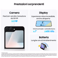 Samsung Galaxy Z Flip7 FE AI, RAM 8GB, 256GB, Display 3,4" Super AMOLED/6,7" Dynamic AMOLED 2X, Fotocamera 50MP, Black - Vista aggiuntiva 4
