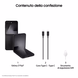 Samsung Galaxy Z Flip7 FE AI, RAM 8GB, 256GB, Display 3,4" Super AMOLED/6,7" Dynamic AMOLED 2X, Fotocamera 50MP, Black - Vista aggiuntiva 5