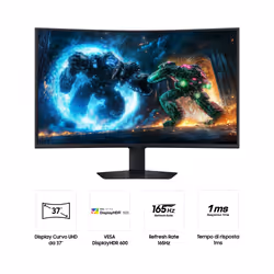 Samsung Monitor Gaming Odyssey G7 - G75F da 37" UHD Curvo - Vista aggiuntiva 4
