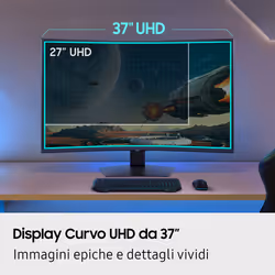 Samsung Monitor Gaming Odyssey G7 - G75F da 37" UHD Curvo - Vista aggiuntiva 6