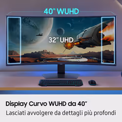 Samsung Monitor Gaming Odyssey G7 - G75F da 40" WUHD Curvo - Vista aggiuntiva 6