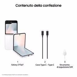 Samsung Galaxy Z Flip7 FE AI, RAM 8GB, 256GB, Display 3,4" Super AMOLED/6,7" Dynamic AMOLED 2X, Fotocamera 50MP, White - Vista aggiuntiva 5