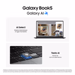 Samsung Galaxy Book5 Intel Core Ultra 7 255U Computer portatile 39,6 cm (15.6") Full HD 32 GB LPDDR5x-SDRAM 1 TB SSD Wi-Fi 6 (802.11ax) Windows 11 Home Grigio - Vista aggiuntiva 3